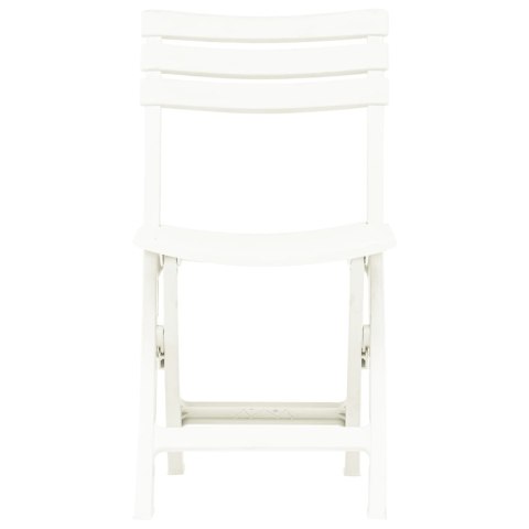 Składane krzesła ogrodowe, 2 szt., plastikowe, białe