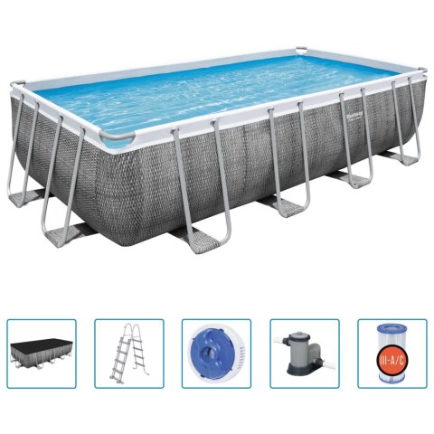 Bestway Basen Power Steel z akcesoriami, prostokątny, 549x274x122 cm Bestway Basen Power Steel z akcesoriami, prostokątny, 549x274x122 cm