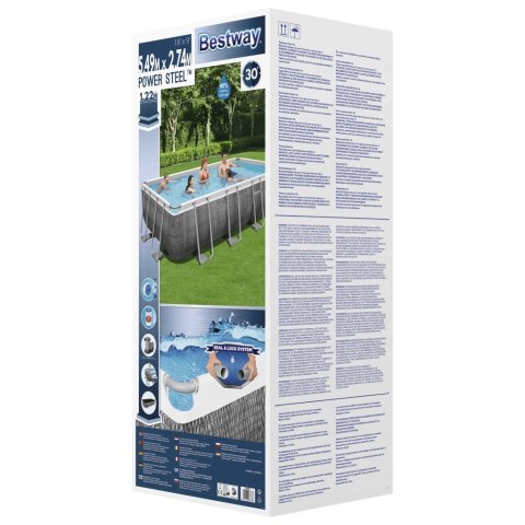 Bestway Basen Power Steel z akcesoriami, prostokątny, 549x274x122 cm Bestway Basen Power Steel z akcesoriami, prostokątny, 549x274x122 cm