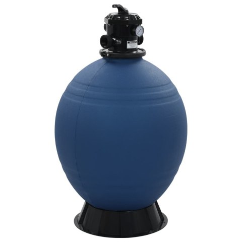 Piaskowy filtr basenowy z zaworem 6 drożnym, niebieski, 660 mm