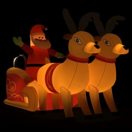 Dmuchana ozdoba świąteczna - Mikołaj i renifery z LED, 130 cm