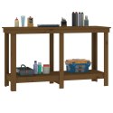 Stół roboczy, miodowy brąz, 140x50x80 cm, drewno sosnowe