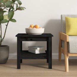 Stolik kawowy, czarny, 45x45x40 cm, lite drewno sosnowe