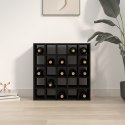 Szafka na wino, czarny, 56x25x56 cm, lite drewno sosnowe