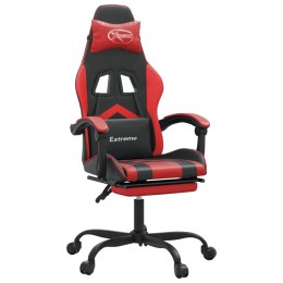Obrotowy fotel gamingowy z podnóżkiem, czarno-czerwony