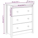 Szafka, 70x35x80 cm, lite drewno sosnowe