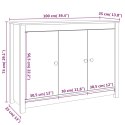 Szafka, szara, 100x35x74 cm, lite drewno sosnowe