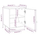 Szafki nocne, 2 szt., szare, 40x34x45 cm, lite drewno sosnowe