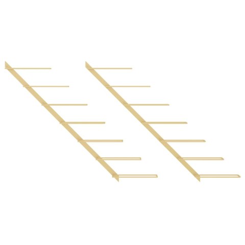 Uchwyty ścienne na 7 butelek wina, 2 szt., złote, metalowe