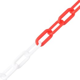 Łańcuch ostrzegawczy, czerwono-biały, 100 m, Ø8 mm, plastikowy
