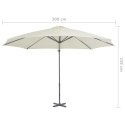 Parasol wiszący z aluminiowym słupkiem, 300 cm, piaskowy