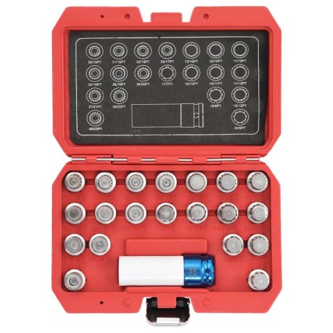 Zestaw 21 nasadek do śrub zabezpieczających felgi do BMW