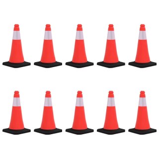 Odblaskowe pachołki drogowe, 10 szt., ciężkie podstawy, 50 cm