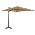 Parasol wiszący z aluminiowym słupkiem, 250x250 cm, taupe