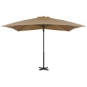 Parasol wiszący z aluminiowym słupkiem, 250x250 cm, taupe