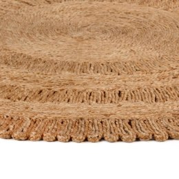 Ręcznie pleciony dywan z juty, 180 cm, okrągły
