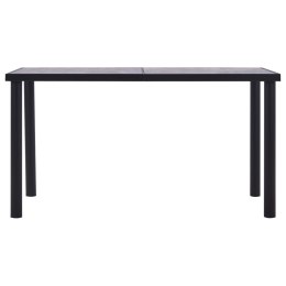 Stół jadalniany, czarny i betonowy szary, 140x70x75 cm, MDF