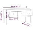 Stolik kawowy, 102x49x55 cm, lite drewno sosnowe