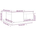 Stolik kawowy, szary, 80x81x36,5 cm, lite drewno sosnowe