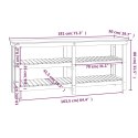 Stolik roboczy, czarny, 181x50x80 cm, lite drewno sosnowe