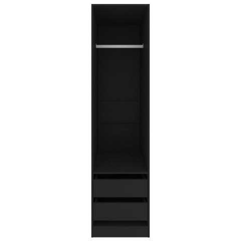 Szafa z szufladami, czarna, 50x50x200 cm, płyta wiórowa