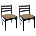 Krzesła stołowe, 2 szt., brązowe, drewno kauczukowe i aksamit