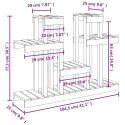 Kwietnik, szary, 104,5x25x77,5 cm, lite drewno sosnowe