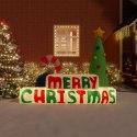 Nadmuchiwany napis „Merry Christmas" z LED, 197 cm