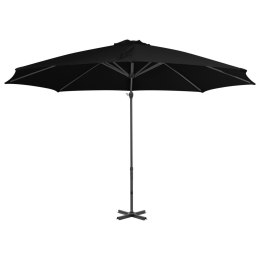 Parasol wiszący z aluminiowym słupkiem, czarny, 300 cm