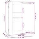 Szafka, 60x34x75 cm, lite drewno sosnowe