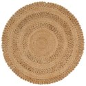 Ręcznie pleciony dywan z juty, 120 cm, okrągły