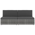 Sofa modułowa 2-osobowa, rattan PE, szara