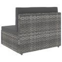 Sofa modułowa 2-osobowa, rattan PE, szara