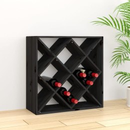 Szafka na wino, czarny, 62x25x62 cm, lite drewno sosnowe