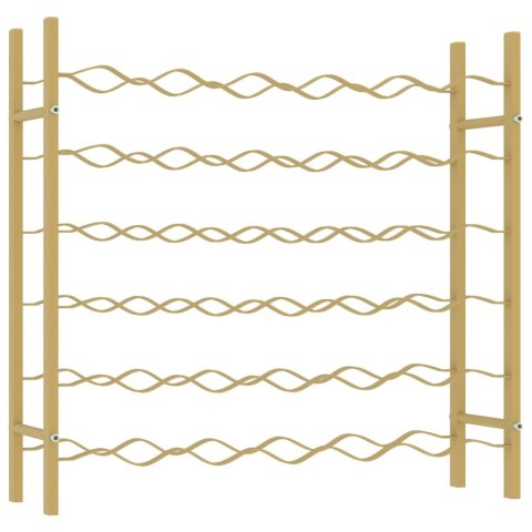 Stojak na 36 butelek wina, złoty, metalowy