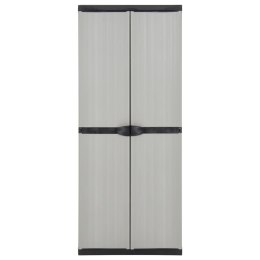 Szafa ogrodowa z 3 półkami, szaro-czarna, 68x40x168 cm