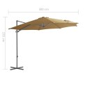 Parasol wiszący ze stalowym słupkiem, 300 cm, kolor taupe