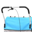 Rowerowa przyczepka dla dzieci/wózek 2-w-1, niebiesko-szary