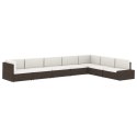 Sofa modułowa 2-osobowa, rattan PE, czarna