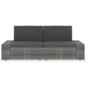 Sofa modułowa 2-osobowa, rattan PE, szara