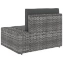 Sofa modułowa 2-osobowa, rattan PE, szara