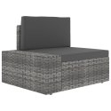 Sofa modułowa 2-osobowa, rattan PE, szara