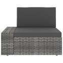 Sofa modułowa 2-osobowa, rattan PE, szara