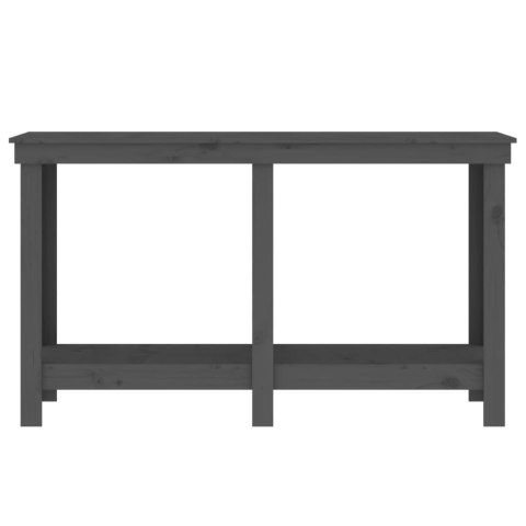 Stół roboczy, szary, 140x50x80 cm, lite drewno sosnowe