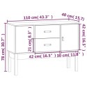 Szafka, czarna, 110x40x78 cm, lite drewno sosnowe