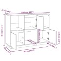 Szafka, szara, 110,5x35x80 cm, lite drewno sosnowe