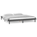 Rama łóżka z LED, szara, 180x200 cm, Super King, lite drewno