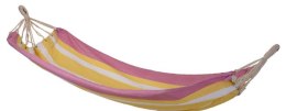 Hamak ogrodowy kolorowe pasy różowo-żółty 220cm