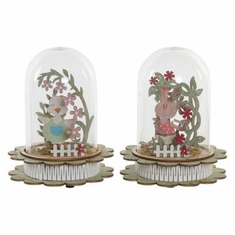 Dekoracja świetlna DKD Home Decor Aluminium Szkło Shabby Chic 14,5 x 14,5 x 18 cm (2 Sztuk)