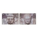 Narzuta DKD Home Decor 8424001698608 Licznik Budda Szary Drewno Drewno MDF 2 Sztuk 46,5 x 6 x 31 cm